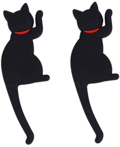 STOBAZA 2stücke Cartoon Cat Magnetischer Haken Traceless Kühlschrank-Magnet Und Schlüsselhalter Dekorative Katzenform Für Küche Büro Und Zuhause Praktisch Und