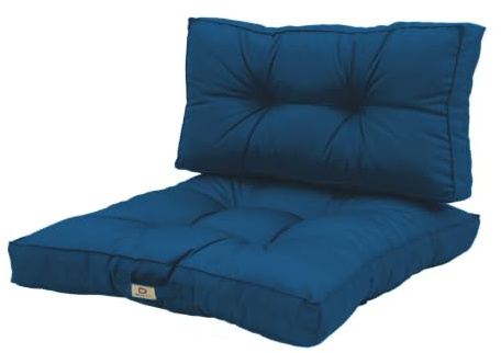 deco arts Coussins pour Salon de Jardin - Coussins extérieur - 60x60 cm - Coussin de Remplacement pour Fauteuil, Banc & Chaise d'extérieur - Imperméable, Confortable & capitonné - Bleu Pétrole