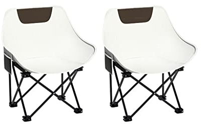 GONGGUJ Outdoor Klappstuhl Camping Tragbarer Klappliegestuhl Angelstuhl Kleiner Hocker Campingausrüstung langlebig (Farbe: Braun) (Weiß)