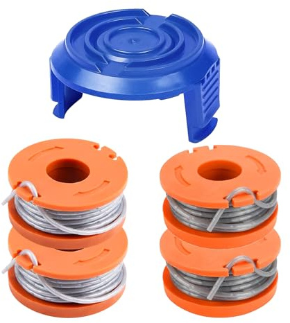 Strimmer Spool Compatible with Mac Allister MGTP18Li Trimmer Line, 3.05M x 1.65mm Autofeed WX150 Replacement Spool and Line (4 spool + 1 cover)