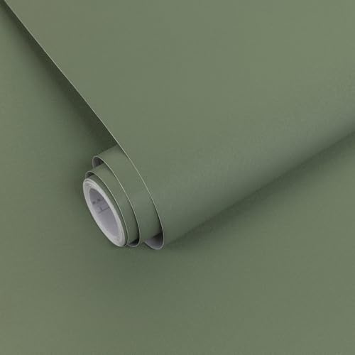 Decoroom Klebefolie Selbstklebende Matt Dunkelgrün 40X600cm Wasserdicht Möbelfolie Küchenschrank Tischplatten Wand Schutzfolie DIY Dekorfolie