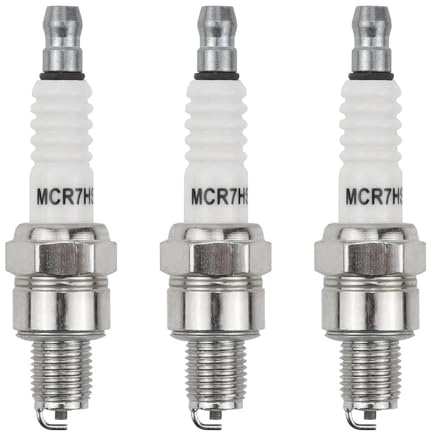 3 STK Zündkerze CR7HSA/A7RTC Zündkerze Gewinde 10mm für Kleinkrafträder Kompatibel mit 50ccm 4-Takt Motorroller GY6 139 QMB/QMA Bosch UR3AC/0242055501 Champion PRZ9HC/RZ96 C Denso U22FSRU