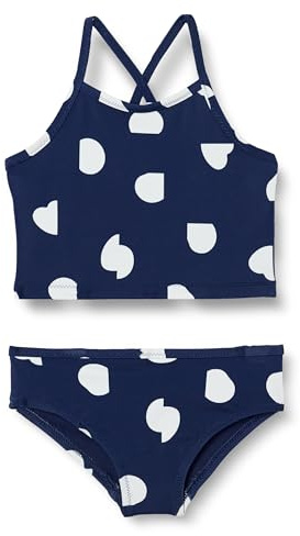 Amazon Essentials Ensemble Tankini pour Petite Fille, Bleu foncé, Ivoire, Pois Abstraits, 3T