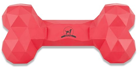 Kauspielzeug für Hunde Kauknochen robust & langlebig: Hundespielzeug gegen Langeweile aus Naturkautschuk für aggressives kauen - befüllbar, robust & gut für die Zahnpflege | Farbe: Red, Größe: L
