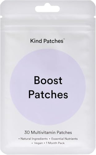 Kind Patches | Boost Patches | Daily Energy & Immune Function Support | Botanical Plant-Based Formula with Vitamins D3, A & B5 | 30 Vegan Patches
