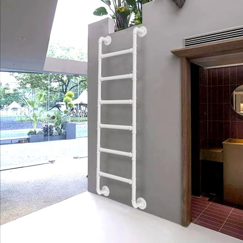 Lonmrrton Robuste Notausstiegsleiter für Fensterbrunnen, Metall-Dachbodenleiter zur Wandmontage, Eingangs- und Ausstiegsleiter Universelle Kletterleiter, Belastung 150 kg(137cm/54in)