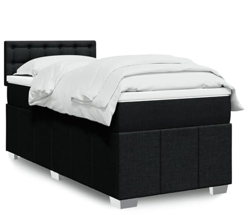 qohoio Boxspringbett mit Matratze Betten Mit Matratze Schlafzimmer Bett Boxspringbett Mit Matratze Schwarz 80x200 cm Stoff - 3289211