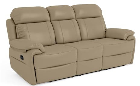 Bostonsofa Orlando Leder Relax Sessel mit hohem Rücken - Relaxfunktion - Fußstütze und eleganter Polsterung - die perfekte Wahl für Wohnzimmer (Cappuccino, 98x200x104)