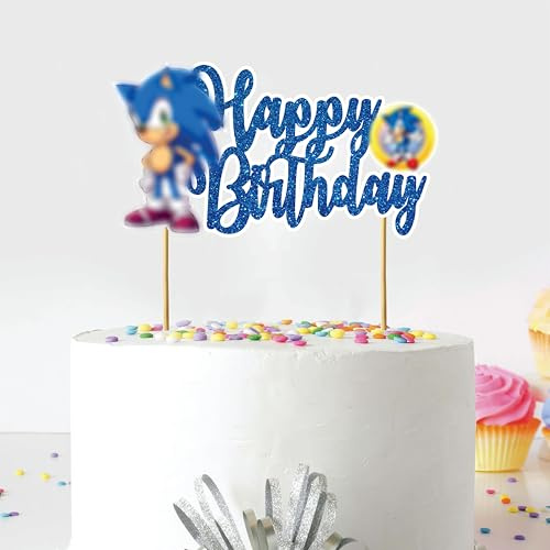 Soonic Happy Birthday Cake Topper - Birthday Decorations.