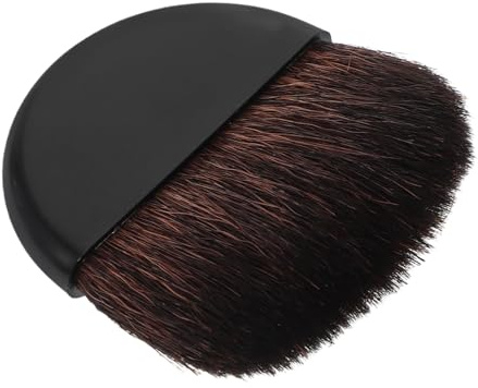Brocha para Rubor Plana Pequeña de Nylon Negra Portátil | Uso Multifuncional, Aplicación Uniforme, Diseño Compacto, para Maquillaje Diario y Fiestas