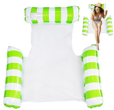Pool Lounger Float - Pool Hammock Float | Quick Inflation Blow Up Chair for Swimming Accessories Lake Summer Vacation