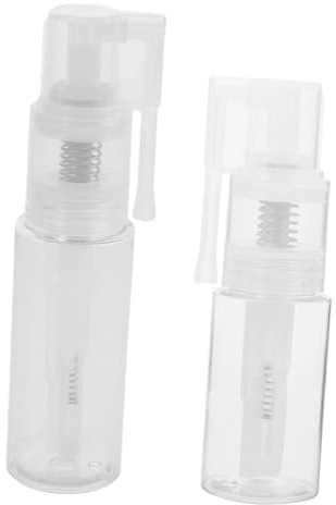 Botella de Spray de Polvo Vacía de Plástico, 2 Piezas, 35ml y 50 Ml | Rellenable, Pulverización Fina Precisa, Fácil de Limpiar, para Polvo Seco, Oro y Pasteles Fondant, Uso Profesional