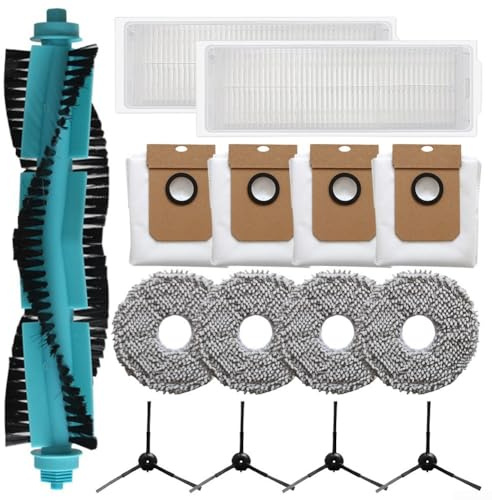 Kit de piezas de repuesto para aspiradora doméstica 13090 con cepillo principal, cepillos laterales, filtro, trapeador, bolsas de polvo, compatibles con accesorios de aspiradora Home&Wash Robot (A)