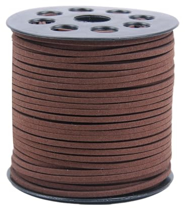 Cinturino in pelle scamosciata, marrone Cordoncino in pelle per gioielli fai da te, braccialetto, collana, cinturino in pelle scamosciata per acchiappasogni, artigianato con nappine, cinturino in pell