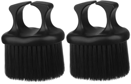 SOLUSTRE 2 Stück Bartbürsten für Herren mit Nylonborsten Ringförmiges Design Schwarz Einfach zu Greifen Bleibt Formstabil für Persönliche Pflege und Friseure