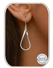 LOLIAS Silber 925 Hängende Ohrringe Lange Spirale Wassertropfen für Damen | Hypoallergene Sterling Silber Ohrringe Boho für Damen Schmuck Geschenke