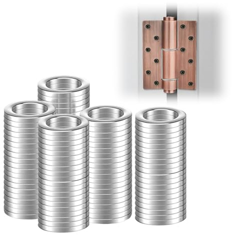 Aihoom - Arandelas de acero inoxidable para puertas de 8 mm x 12 mm x 1,5 mm, 100 arandelas metales, cubierta para bisagras de metal, palmela plana (M8)