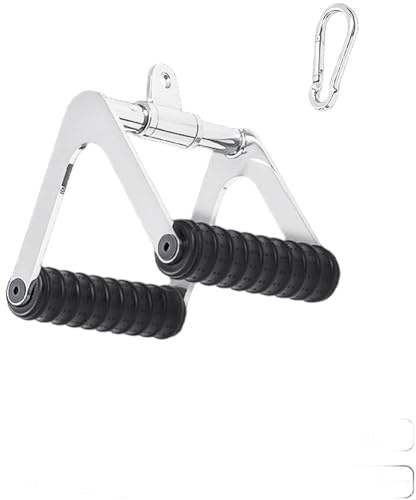Opatiny Fitness Lat Pulldown Handle with Swivel Cable Machines Seated Row and Back Training for Black