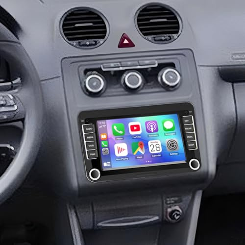 2+32G Android 13 bilradio för VW Caddy 2003–2018 2019 2020 med trådlös Carplay Android bil, 7 tums pekskärm bil stereo display spelare radio GPS navigation Head Unit med FM RDS backkamera