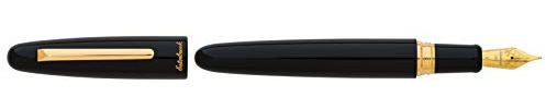 Esterbrook E116 Estie Ebony Füllfederhalter schwarz, aus Acryl mit goldenen Beschlägen, Federstärke Medium, 133,8 mm länge // 15,3 mm durchmesser
