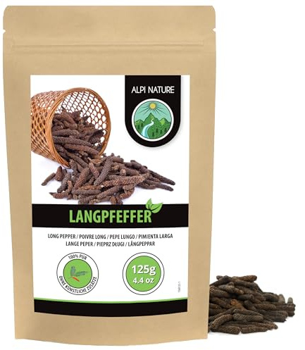 Cubeb peppar, Long Sammanlagt peppar, 100% Natural Pepper Sticks, Natural cubeb Pepper Utan tillsatser, Veganskt (125 GR)