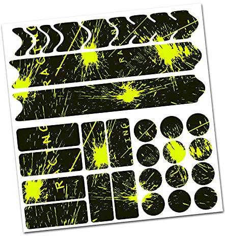 Bicycle Frame Protector, Chain Stays Protection Film, Sticker, Frame Protection, Carbon, MTB, BMX, Paint Protection Film, R159 R161 (03 Racing Neon Yellow)