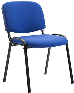 TPFLiving Besucherstuhl Keen Konferenzstuhl mit Hochwertiger Polsterung und Kunstlederbezug I Stapelstuhl mit Robustem Metallgestell und Gepolsterter Rückenlehne/Sitzfläche, Farbe: Blau