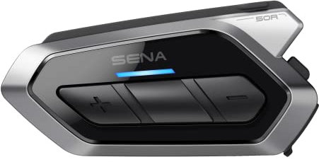 Sena 50R 3-Button Motorcycle Bluetooth Headset w/Sound by Harman Kardon Integrated Mesh Intercom System Premium Microphone & Speakers, Dual Pack