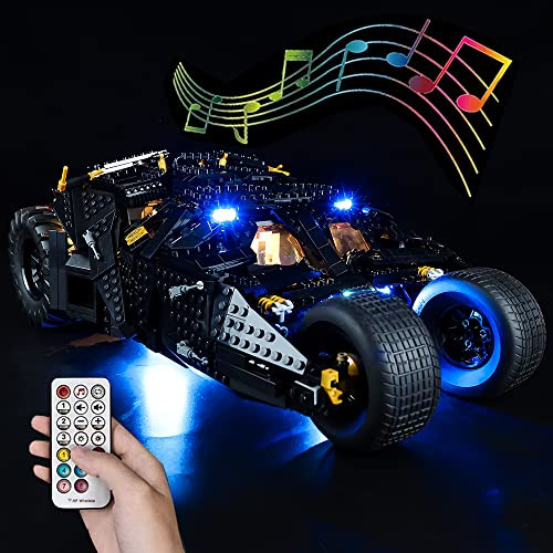 T-Club LED Light Kit for(Batmobile Tumbler), Lighting Kit Compatible with Lego 76240 ( Only Led Light, Building Block Model not Included) (RC with Sounds)