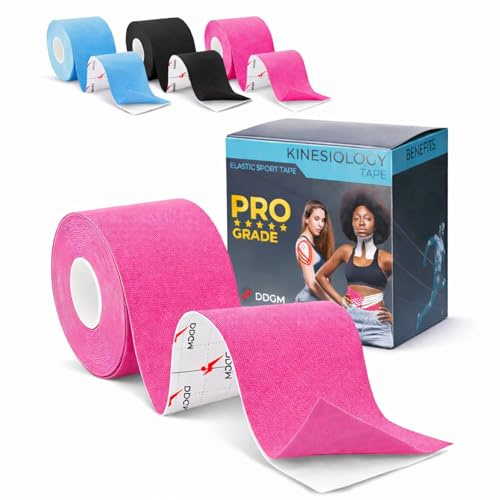 DDGM x1 Roll Kinesiotape, cinta kinesiologica, esparadrapo deportivo, tape crossfit, boob tape, venda elastica autoadhesiva, sin latex, traspirante, resistente al agua por fisioterapia deportiva.