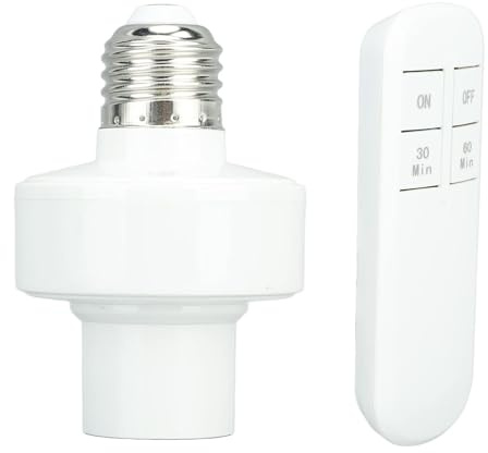 Douille d'Ampoule Télécommandée, Installation Facile sans Fil Filaire Douille d'Ampoule sans Fil 30 M de Remplacement de Lampe à Incandescence pour Ampoule E27 (220V)