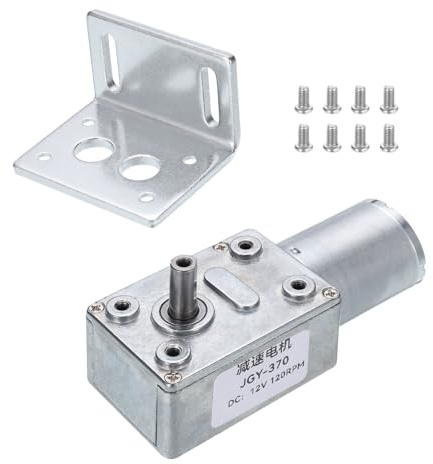 QUARKZMAN DC 12V Schnecken Getriebemotor mit 6mm Welle 120 U/min Hochdrehmoment Getriebemotor Untersetzung Elektro Motor Getriebe Reduktionsmotor für Boot Auto Ventilator Haushaltsgerät