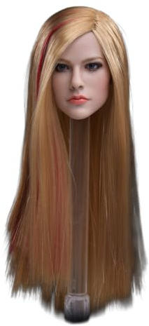 1/6 Skala Weiblichen Kopf Sculpt, Schönheit Europäischen Mädchen Blonde Haare Kopf Geschnitzt Schnitzerei für 12inch PH TBL JO Action Figur (Glattes Haar)