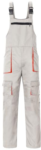 Yukirtiq Men's Bib Overalls Mechanic Work Coveralls Adjustable Strap Painter Jumpsuit with Pockets, Beige, M