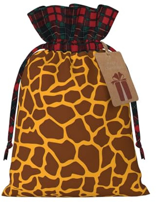 HGFVY Tragetasche mit Giraffen-Druck, 21,1 x 30 cm, für Weihnachtsgeschenke und Aufbewahrung, mit Kraft-Geschenkanhängern, 1 Stück
