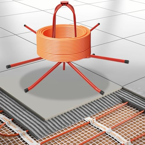 Avvolgitore per riscaldamento a pavimento, per la posa e lo svolgimento di tubi di riscaldamento PEX PERT, ecc. (doppio cuscinetto)