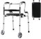 Hanured Déambulateur pour personnes âgées, Pliable Cadres de Marche et Déambulateurs avec 2 Roues, Hauteur Réglable Cadre de Marche en Alliage d'aluminium