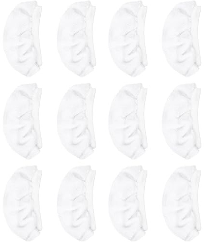 TUAKIMCE 12 Pack Universal Steam Mop Pads For Handheld Steam Cleaner, Steam Cleaner Microfiber Cloths Cover, Washable Steam Cloth Accessories Compatible with Comfor-day, Bis-sell, Du-pray