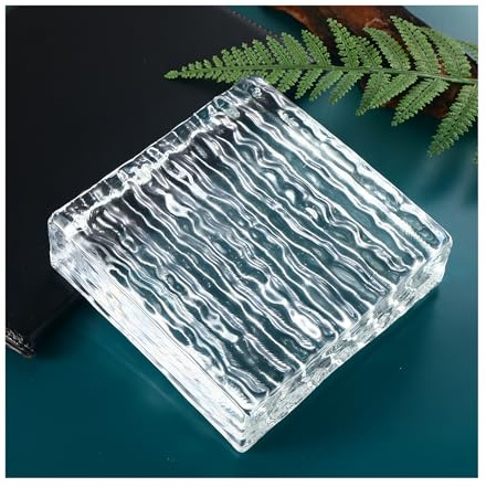 Klar glastegel, massiv glastegel, glasblock med hög transparens, rektangulärt massivt glas, tegelsten för modernt badrum renovering vardagsrum skiljeväggar (5 st)