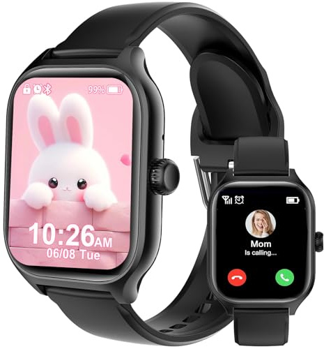 MOONKIDS GT4 Smart Watch for Kids Men Women- Waterproof Kids Smart Watch with Step Counter, Sleep Tracker, Call Function & Games | Girls & Boys Watch Ages 5 6 7 8 9 10 11 12 13 14 15 16+ (Black)