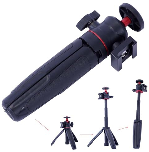 Mini trépied 3 sections avec rotule rotative à 360° avec tête de vis 1/4 MT-08 Support Compatible avec Micro SLR Camera et Smart Phone Clamp ST-07/ST-06S