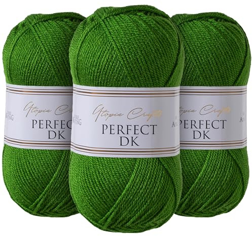 Utopia Crafts DK Double Knitting Yarn 3x 100g (Emerald Green)