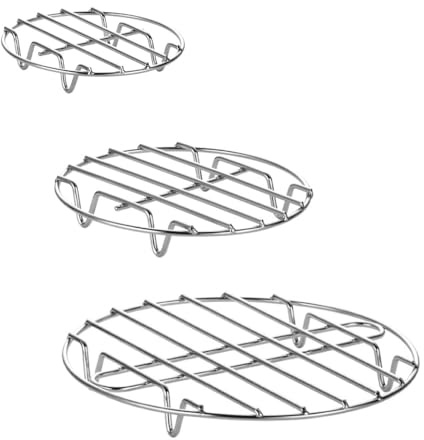 ZSUIQIN 3 Piezas Rejillas de Enfriamiento Redondas de Acero Inoxidable， Rejilla para Hornear， Estantes de Enfriamiento，para Interiores, Exteriores, Camping, Picnic, Barbacoa