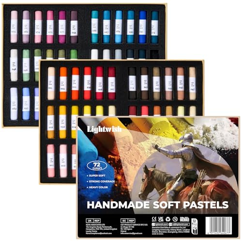 LIGHTWISH 72 Colour Professional Soft Pastel Set - Extra Large Collection for Artists, Beginners & Adults, Non-Toxic & Vibrant, Ideal for Drawing, Sketching, Blending and Shading