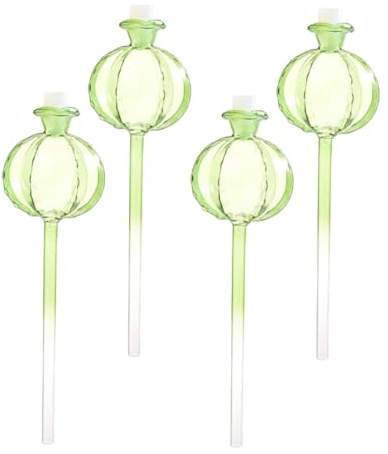 Artibetter 4 pièces Globes Arrosage Verre pour Plantes Système Automatique Irrigation pour Cactus et Fleurs Distributeur Eau et Décoratif pour Jardin Intérieur et Extérieur