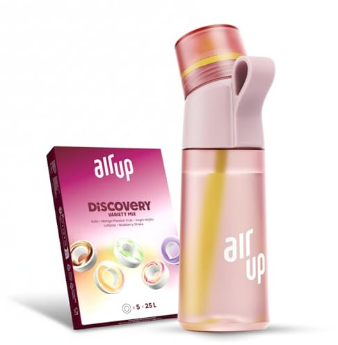 AIR UP Borraccia Twist Pro Pink Crush Starter Set originale 600ml, con pods in 5 sapori