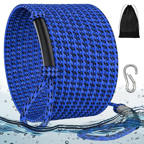 Cuerda de remolque para tuberías, Cuerda de remolque de esquí acuático - Banda flotante de seguridad para remolque amarre remolque Carreras Pesca Rescate Entrenamiento Ríos Lagos Navegación