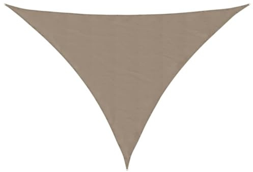 Tenda Parasole Triangolare 6x6x6 m in Tessuto Oxford con Rivestimento PU Grigio Talpa, Vela Ombreggiante Resistente all'Acqua e ai Raggi UV con Fissaggi in Acciaio Inox e Corde PE