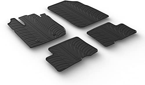 Gledring Satz Gummimatten kompatibel mit Dacia Duster 2018-2024 (T Profil 4-teilig + Montage-clips)