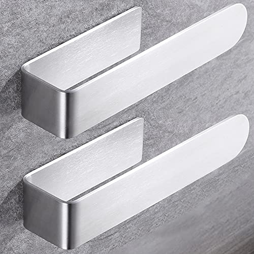 Taozun Hand Towel Holder/Towel Bar - Self Adhesive Hand Towel Rack Stainless Steel Towel Ring for Bathroom Kitchen, 2 Packs